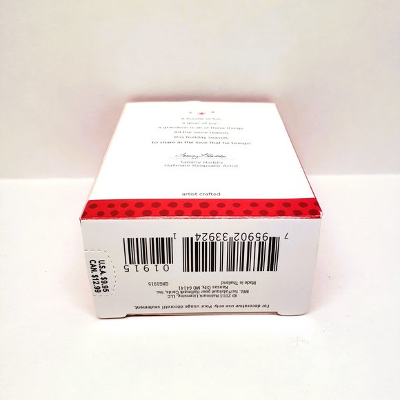 Hallmark 2013 Grandson Stocking Teddy Bear Christmas Ornament Pajamas w/ Box - Picture 4 of 8